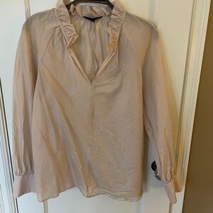 Banana Republic Cream Ruffle Neck Blouse